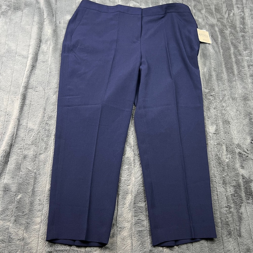 Kasper Navy Blue Petite Dress Pants Size 16P Straight Leg Trousers 10825621-3ZZ
